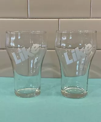 LIKE Cola Bottled By 7 UP - 2 Vintage 1970'S Clear 10 Oz Glasses - 5” Tall • $8