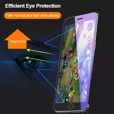 For IPhone 13 12 14 11 X Anti Blue Light Filter Tempered Glass Screen Protector • £5.57