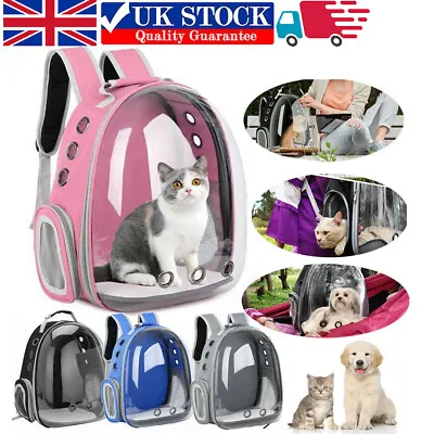 £17.69 • Buy Astronaut Window Dog Cat Carrier Breathable Transparent Backpack Pet Travel Bag