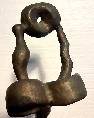 MID-CENTURY VINTAGE 14   SURREALIST Brutalist BRONZE SCULPTURE - W. INGLE 1971 • $371.25