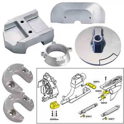 Tecnoseal Anode Kit W/Hardware - Mercury Alpha 1 Gen 2 - Zinc • $67.39