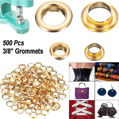 1/4  3/8 1/2  Grommets500PC Eyelets With Washer GoldenTwo Piece CHOOSE Size • $10.99