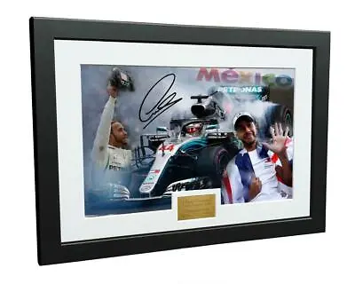 Signed Lewis Hamilton 5 TIMES CHAMPION Photo Photograph Autograph Picture Frame • £25