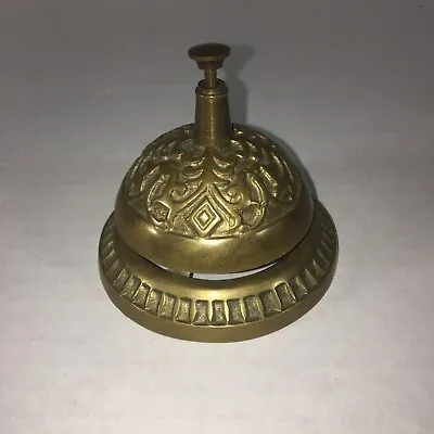 Ornate Brass Hotel Front Desk Service Counter Bell Chime Working Loc HR • $36.50