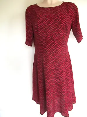 Seraphine Maternity Red Spot Print Smart Formal Dress Size 14 • £21.25