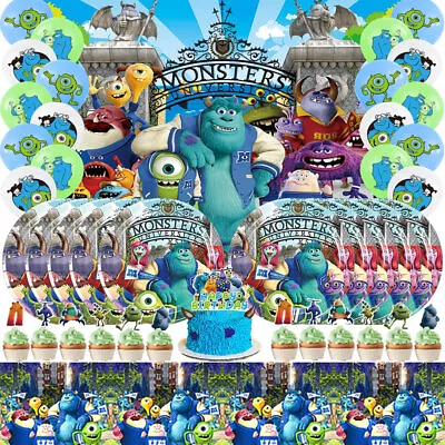 Monsters University Birthday Party Supplies Plates Balloon Cake Toppers Banner • $30.98