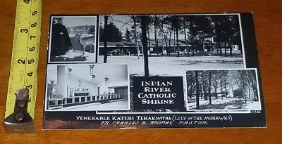 Rare Old Vintage Postcard Indian River Catholic Shrine Lilly Of The Mohawks • $1.20