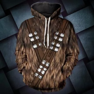 1X Star Wars Chewbacca Hoodies Cosplay Men's Women's Clothes Pullover Hooded UK. • £23.64