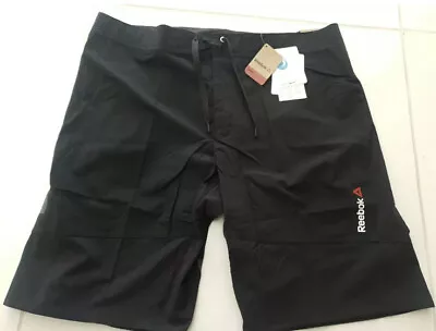 SALE Reebok Mens Speedwick Training Shorts Black Stretch Fabric Size S W32 • £19.95