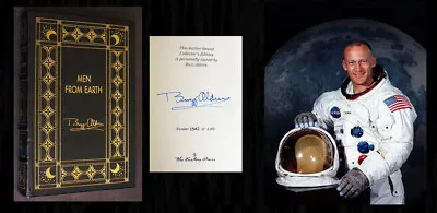 BUZZ ALDRIN SIGNED EASTON PRESS *Men From Earth* + Bonus 8x10 Photo (Apollo 11)! • £415.59