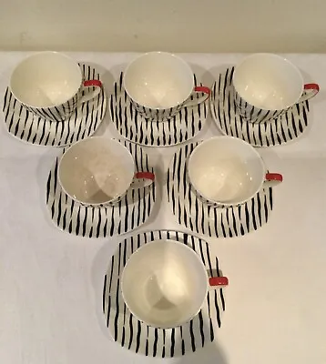 Six Midwinter Zambezi Coffee Cups Plus Spare Saucer • £26