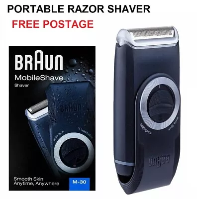 Braun Mens Shaver MobileShave Portable Razor Shaving Washable Battery Operated • $48.50