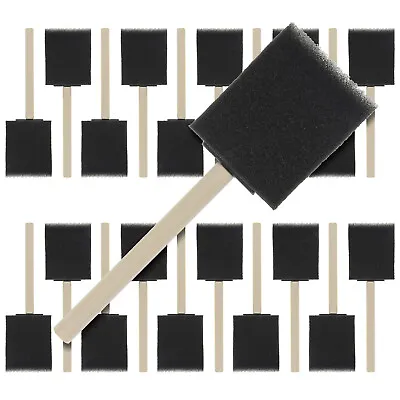 $8.99 • Buy 20 Pack - 2   Foam Sponge Paint Brush Set Wood Handle Craft Touch Up Stain