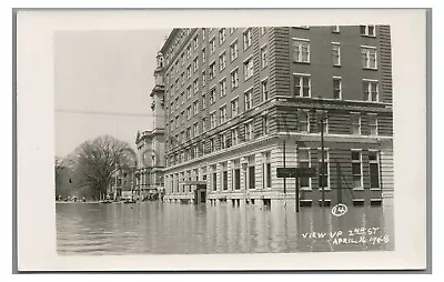 RPPC 1948 Flood 2nd Street Hotel MARIETTA OH Real Photo Postcard 16 • $11.99
