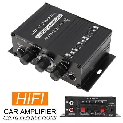 2-CH Power Amplifier Audio Karaoke Home Theater Amplifier With USB/SD AUX Input • £16.35