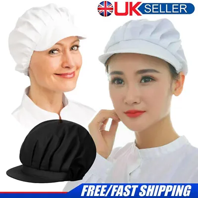 Chefs Hat Baker Professional Elastic Adjustable Adult Men Women Cook Cap White • £4.69