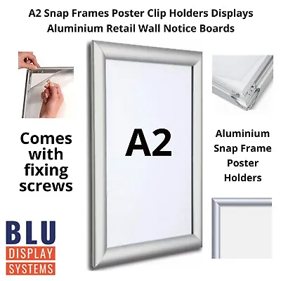 A2 Silver Mitred Corner Snap Frame Retail Poster Display / Frames • £12.99