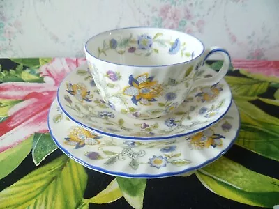 Minton English China Trio Tea Cup Saucer Plate Haddon Hall Blue S 782 • £8