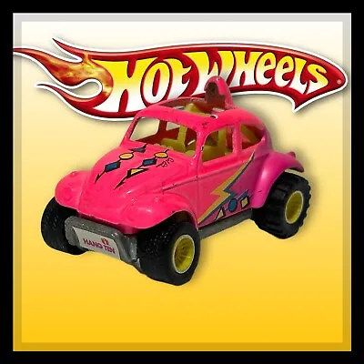 Hot Wheels Real Rider Pink Volkswagen Beetle Baja Bug California Custom Hang Ten • $11.99