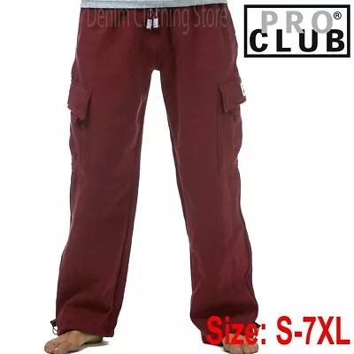 Pro Club Men's Heavyweight Track Fleece Cargo Pants Sweatpants S~7XL • $51.16