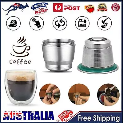 Stainless Steel Coffee Capsule Cup Reusable/Refillable Pod For Nespresso Machine • $17.69