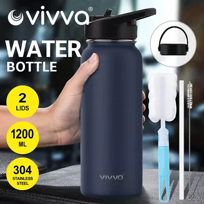 Vivva Double Wall Stainless Steel Water Bottle Vacuum Insulated Thermos Flask AU • $22.59