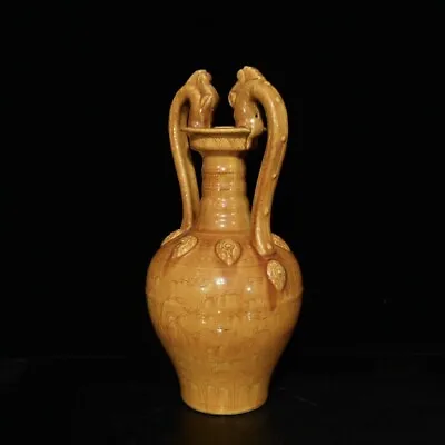 14.2  Antique Ming Dynasty Porcelain Hongzhi Mark Dragon Phoenix Double Ear Vase • $340