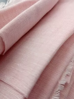 100% Irish Linen Craft Sample Aran Peach Pink 150cm X 20cm Approx • £3.50