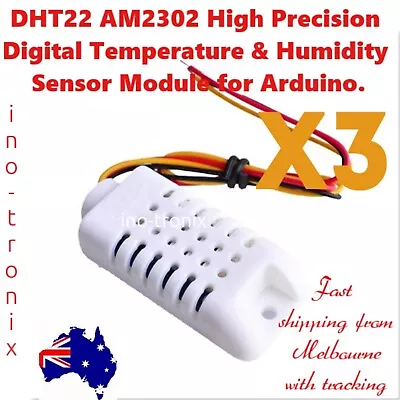 DHT22 AM2302 High Precision Digital Temperature & Humidity Sensor Probe - 3pcs. • $38.55