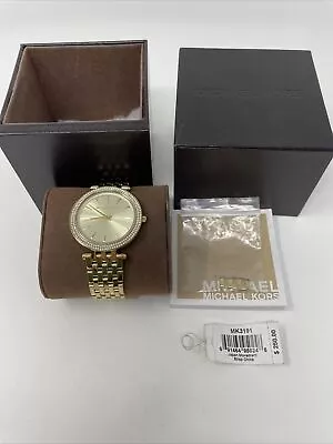 MICHAEL KORS Darci Womens Watch Gold Dial Crystals Stainless Steel Link Band • $199.99