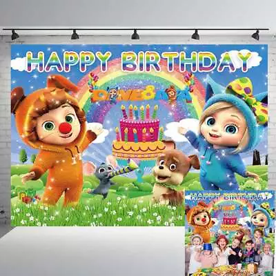Dave And Ava Birthday Party Supplies Backdrop Banner Background Cartoon Decor • $16.98
