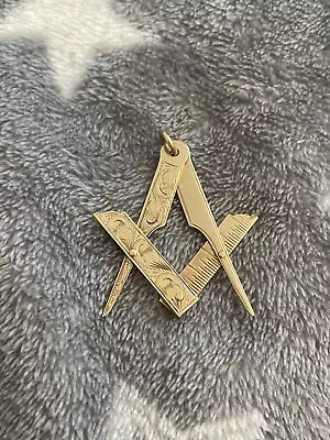 9ct Gold Folding Masonic Compass Pendant Secret Hidden Fob 4.8 Grams Freepost Uk • £330