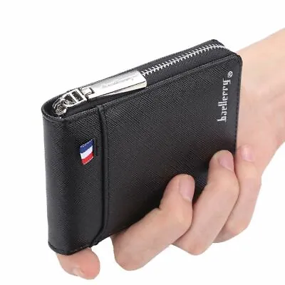$14.97 • Buy New Fashion Zipper Men's Wallet Small Short Credit Card Holder For Male