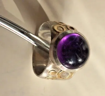 Ring Creator Woman Cabochon Amethyst Mount Silver Gull D’ Or • £87.25