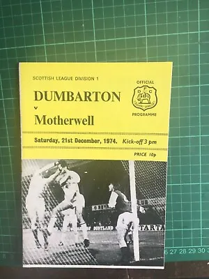 £1.99 • Buy Scottish League 74/5 Dumbarton V Motherwell