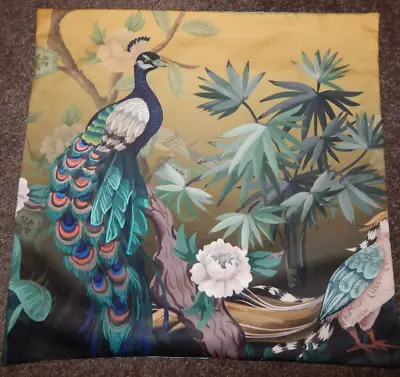 £12.99 • Buy Velvet Gold & Blue Peacock Botanical Cushion Cover New Handmade