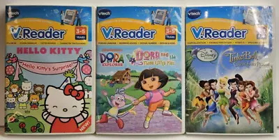 VTech V.Reader Dora The Explorer Hello Kitty Tinker Bell Lot Of 3 Interactive • $19.99