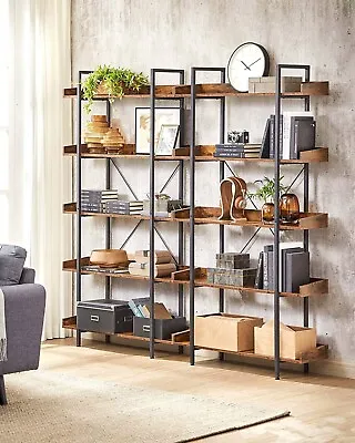 Modern Slim Bookcase Tall Industrial Shelving Unit Metal Luxury Display Stand • £118.90