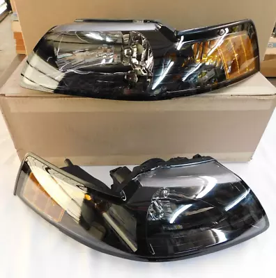 NOS OEM Ford 2001 2002 2003 2004 Mustang Headlights Headlamps GT Cobra V6 Mach 1 • $1499