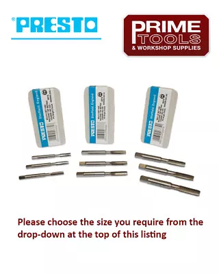 £9.90 • Buy Presto 3 Piece Metric Tap Sets HSS Hand Tap Includes Taper, Second & Plug Taps