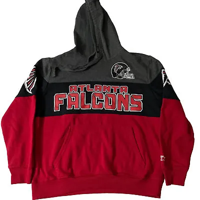 Vintage 90s ATLANTA FALCONS STARTER Hoodie Sweater NFL Sweatshirt Sz XL Rare • $99.95