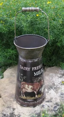 Primitive Metal Dairy Cow Milk Pail/Bucket*Farmhouse/French Country Decor*NEW! • $24.95