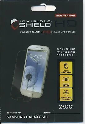 Invisible Shield HD For Samsung Galaxy SIII Screen Lifetime Guarantee W/bonus • $14.49