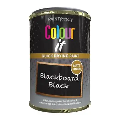 Paint Factory Blackboard Black Matt Tin Paint Interior Exterior Fast Dry 300ml • £6.59