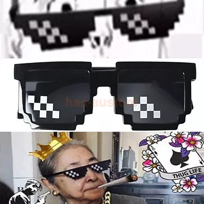 AU Thug Life Sunglasses Deal With It 8/6 Bit Pixel Glasses Cool Fashion Goggles • $15.80