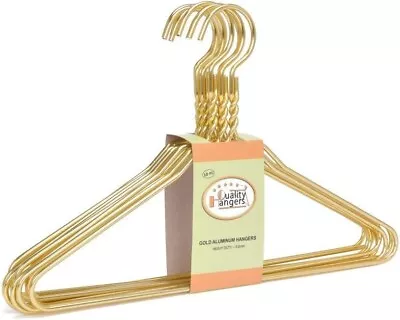 Beautiful Gold Aluminum Metal Suit Hangers Heavy Duty Coat Hangers 10 Pack Gold • $33.98