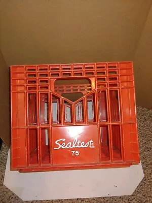 Vintage 70's 1975 Sealtest Red Plastic Milk CrateStackableHelubelHollisN.H. • $20