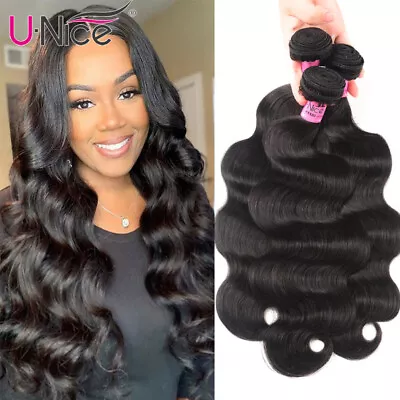 UNice Hair Mongolian Body Wave Bundles Virgin Human Hair Extensions Weaves Wefts • $207.09