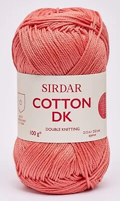 £3.50 • Buy Clearance Sirdar Cotton DK 100g - 547 Coral - Includes Pack Offers
