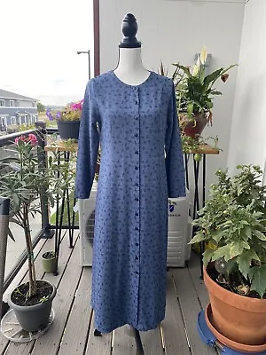 £8.18 • Buy Vintage LL Bean Dress Womens 8 Petite Button Front Prarie Peasant MIDI Dress